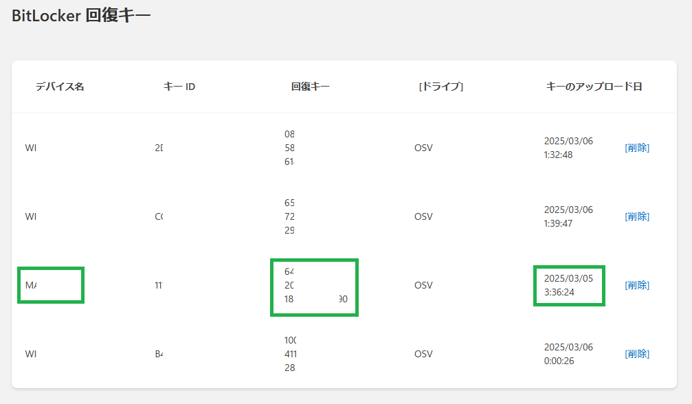 回復キー