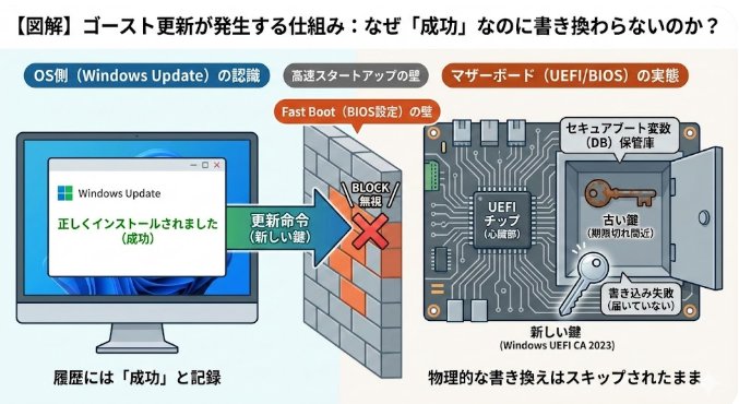 ゴースト更新が発生する仕組みのインフォグレフィック